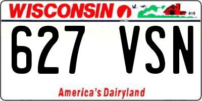 WI license plate 627VSN