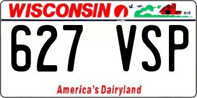 WI license plate 627VSP