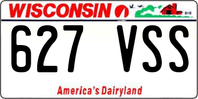 WI license plate 627VSS