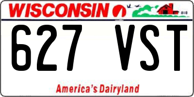WI license plate 627VST