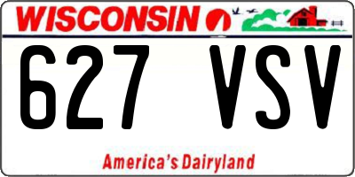 WI license plate 627VSV