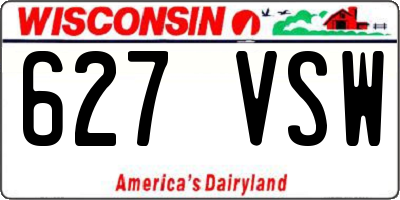 WI license plate 627VSW