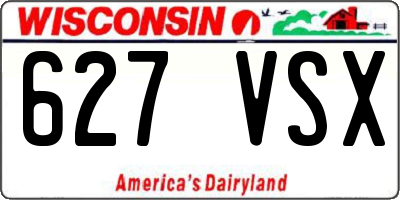 WI license plate 627VSX