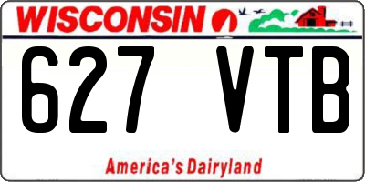 WI license plate 627VTB