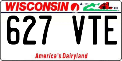WI license plate 627VTE