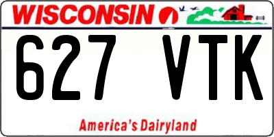 WI license plate 627VTK