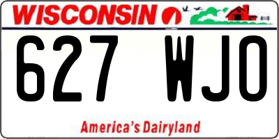 WI license plate 627WJO