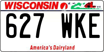 WI license plate 627WKE