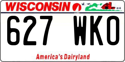 WI license plate 627WKO