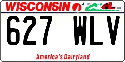 WI license plate 627WLV