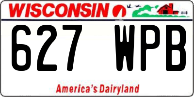 WI license plate 627WPB