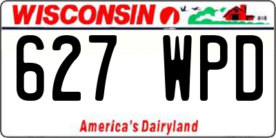 WI license plate 627WPD