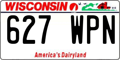WI license plate 627WPN