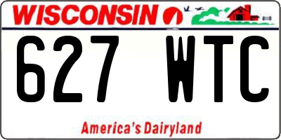 WI license plate 627WTC