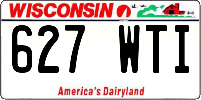 WI license plate 627WTI