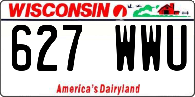 WI license plate 627WWU