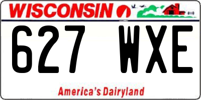 WI license plate 627WXE