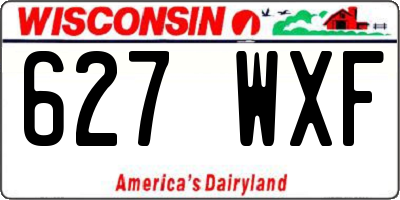 WI license plate 627WXF
