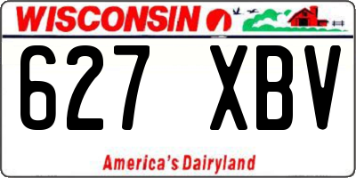 WI license plate 627XBV