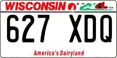 WI license plate 627XDQ