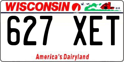WI license plate 627XET
