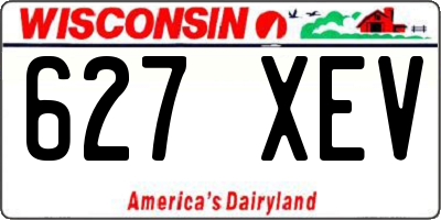 WI license plate 627XEV