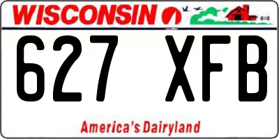 WI license plate 627XFB