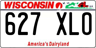 WI license plate 627XLO