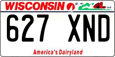 WI license plate 627XND