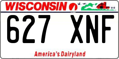 WI license plate 627XNF