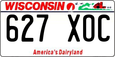 WI license plate 627XOC