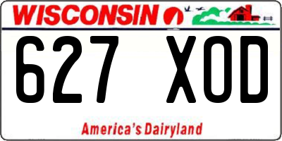 WI license plate 627XOD