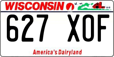 WI license plate 627XOF
