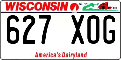 WI license plate 627XOG