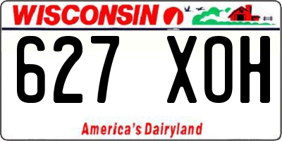 WI license plate 627XOH