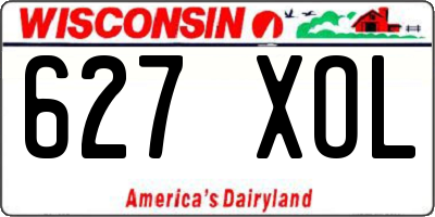 WI license plate 627XOL