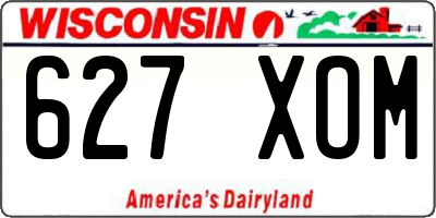 WI license plate 627XOM