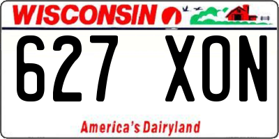 WI license plate 627XON