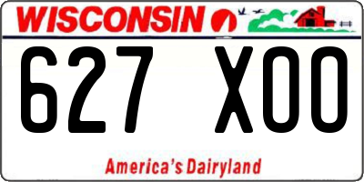 WI license plate 627XOO