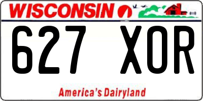 WI license plate 627XOR
