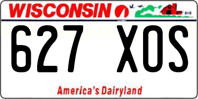 WI license plate 627XOS