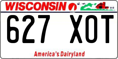 WI license plate 627XOT