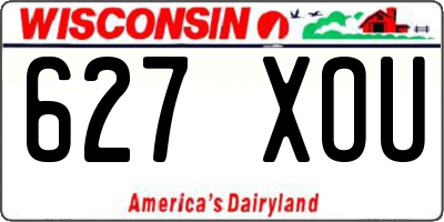 WI license plate 627XOU