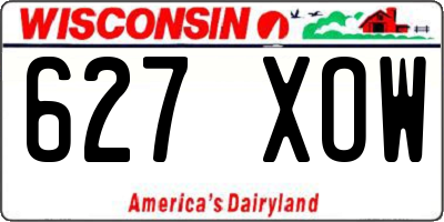 WI license plate 627XOW