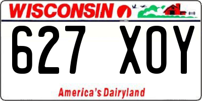 WI license plate 627XOY