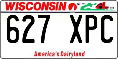 WI license plate 627XPC