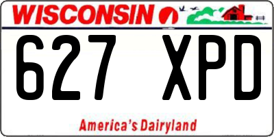 WI license plate 627XPD