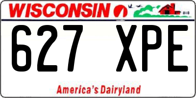 WI license plate 627XPE