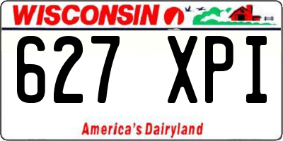 WI license plate 627XPI