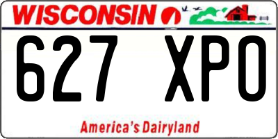 WI license plate 627XPO